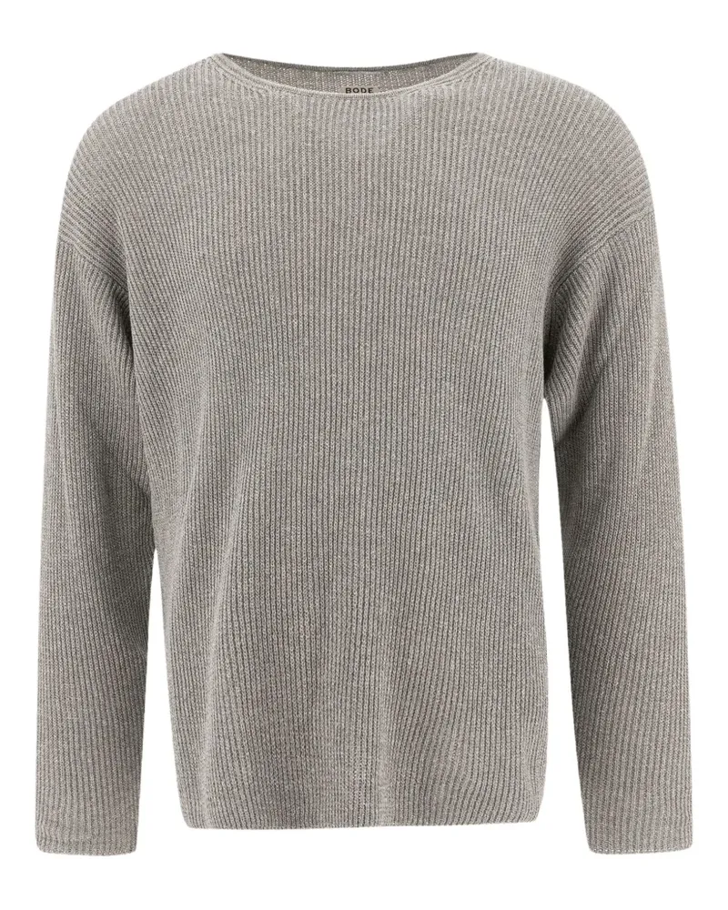 BODE Gerippter Pullover - Grau Grau