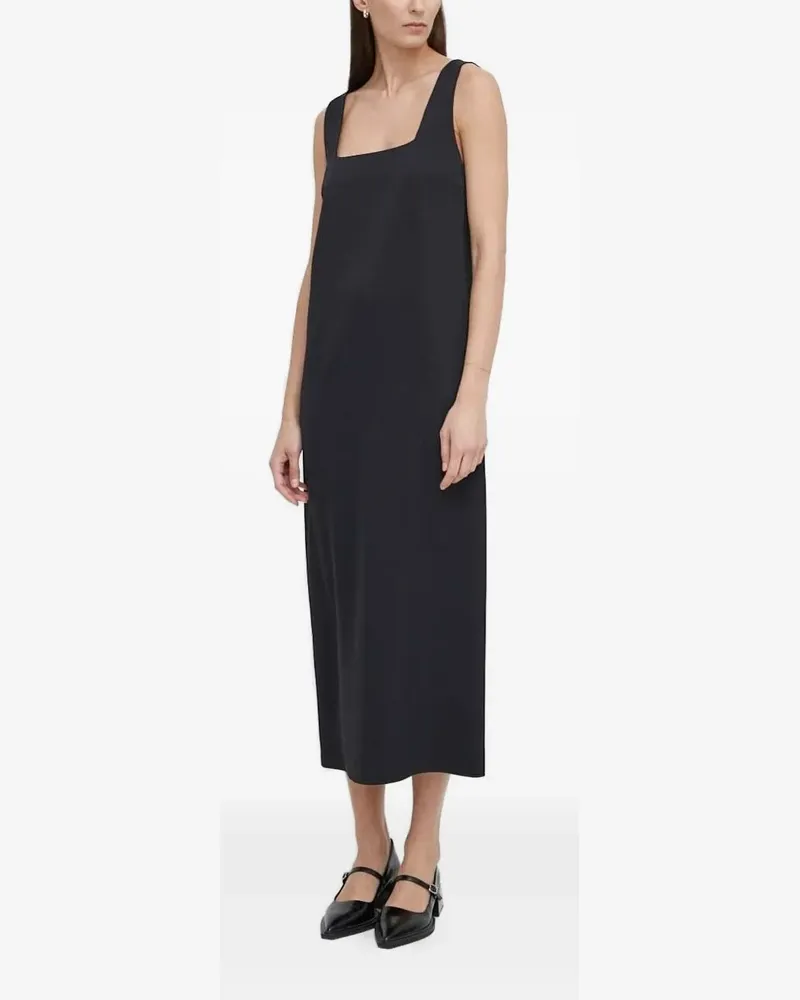 Drykorn Midikleid mit eckigem Ausschnitt - Schwarz Schwarz
