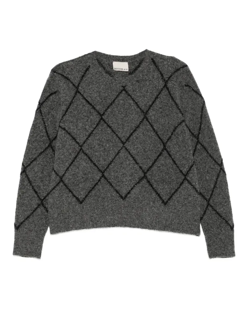 Pennyblack Argyle-Pullover mit Pailletten - Grau Grau