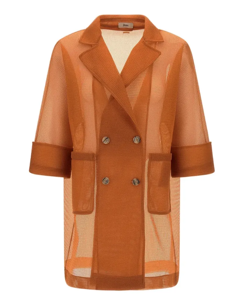 Herno Doppelreihiger Mantel - Orange Orange