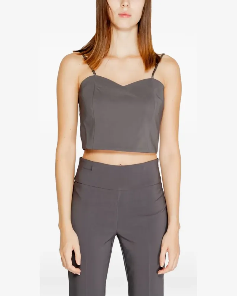 Rinascimento sweetheart-neck cropped top - Grau Grau