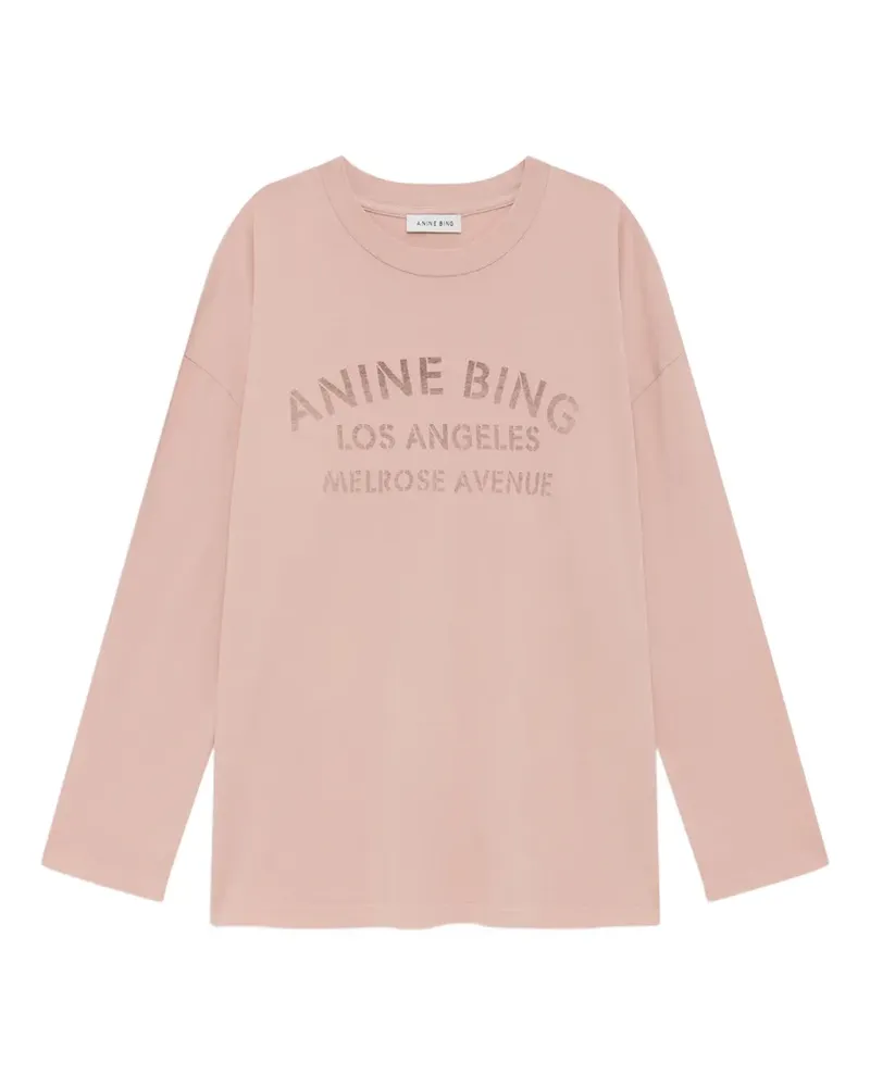 Anine Bing Ivan long-sleeve cotton T-shirt - Rosa Rosa