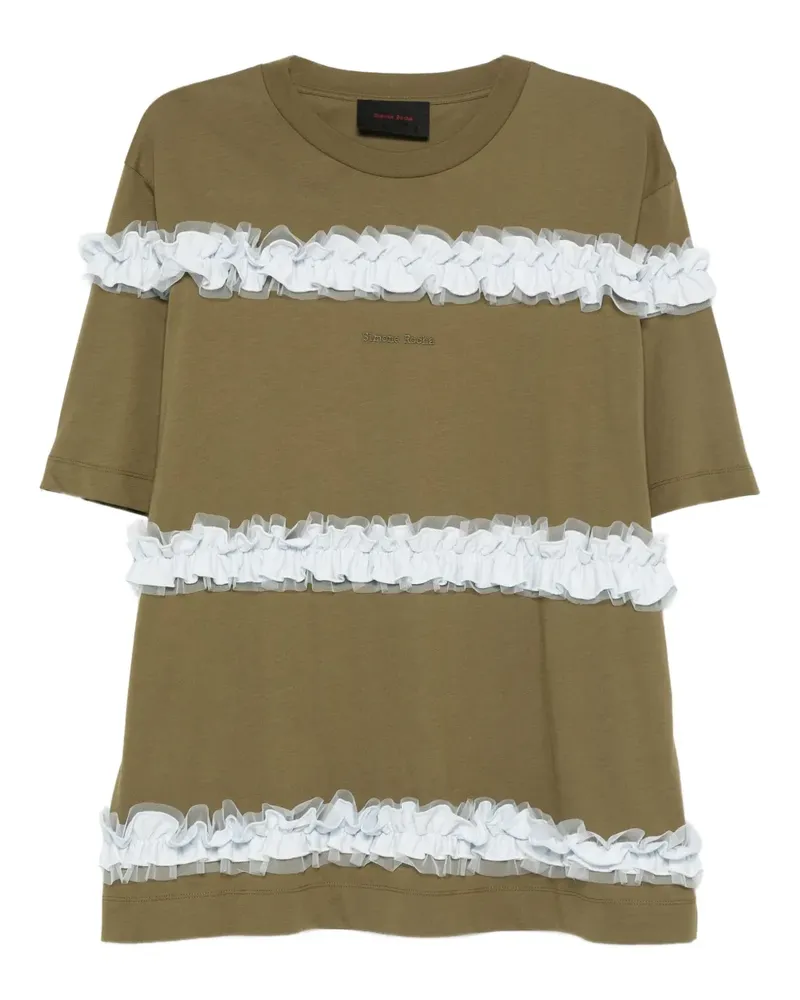 Simone Rocha T-Shirt mit Rüschen - Grün Grün