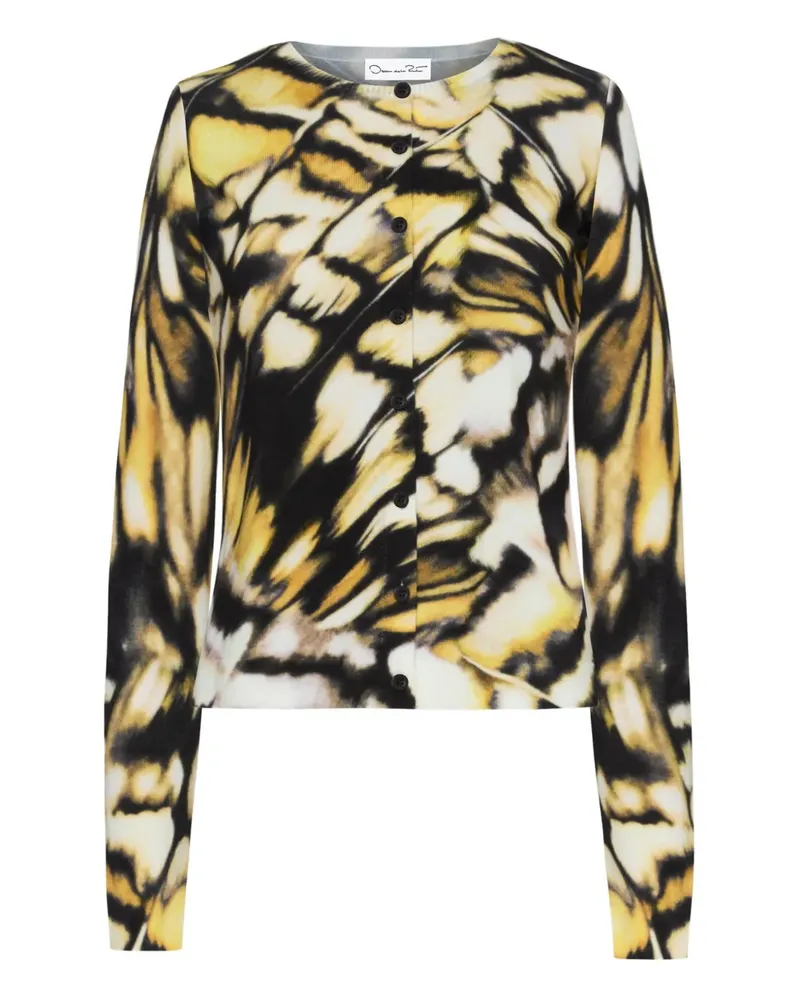 Oscar de la Renta Cardigan mit Print - Gelb Gelb