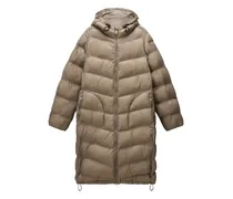 Gefütterter Kapuzenmantel - Nude