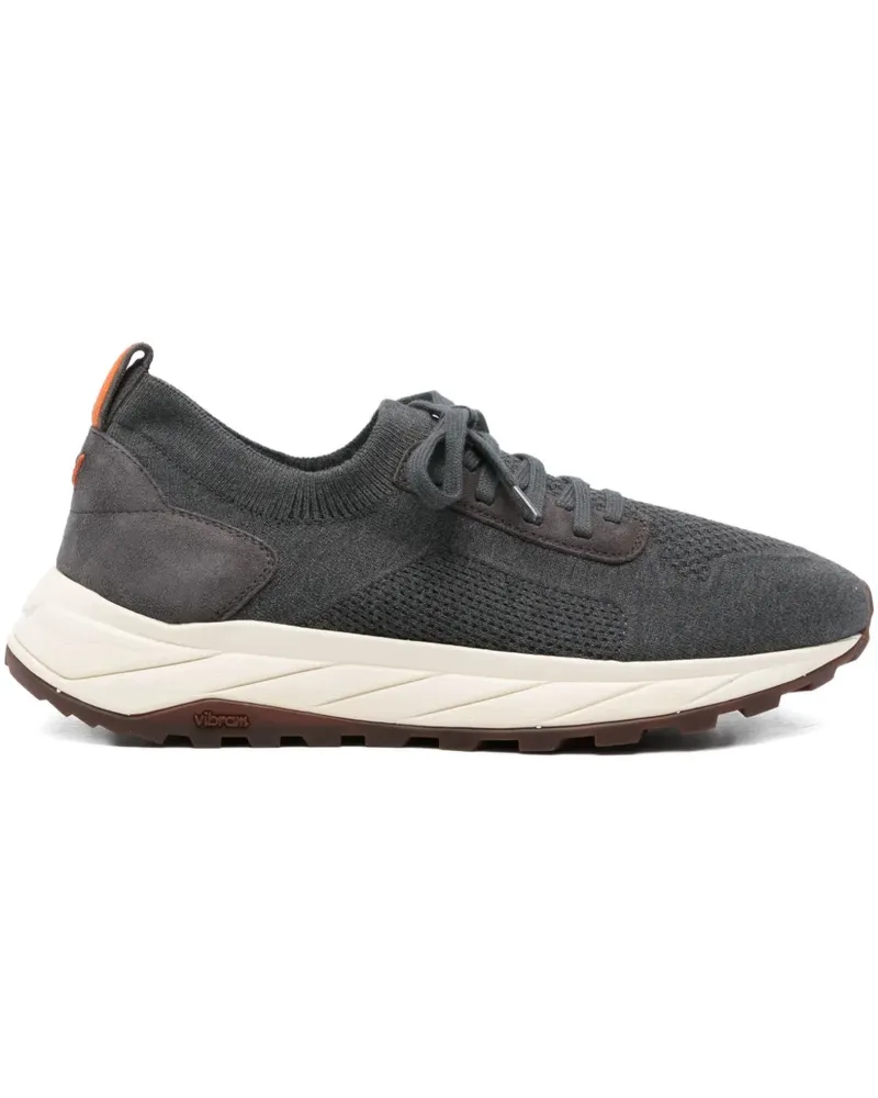 Henderson Gestrickte Sneakers aus Wildleder - Grau Grau