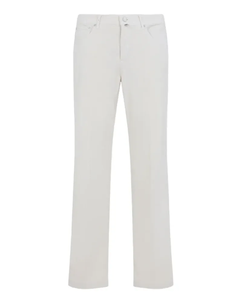 Kiton corduroy-effect straight-leg trousers - Weiß Weiß