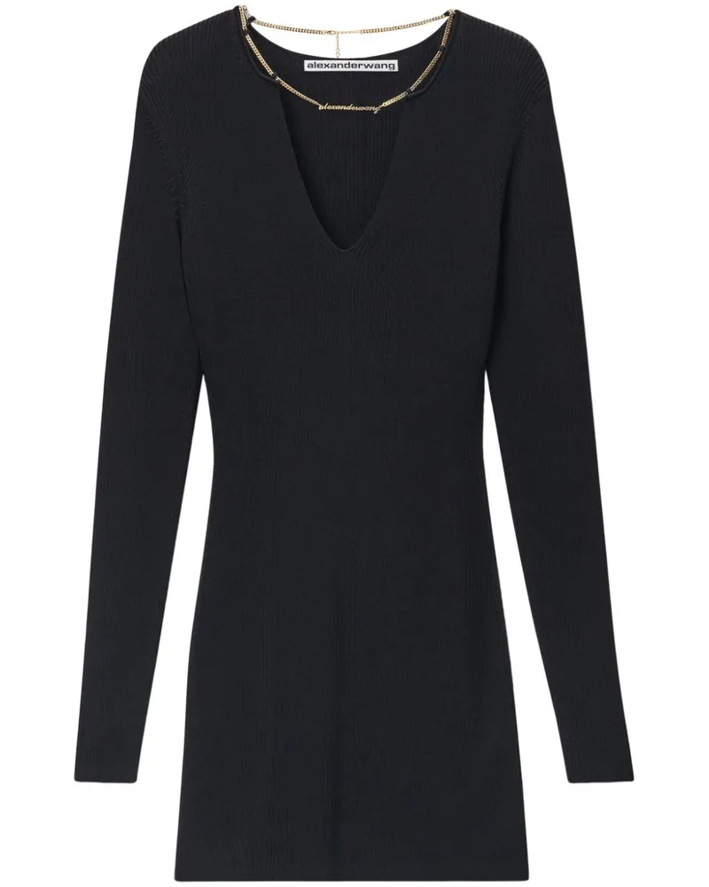 Alexander Wang Kleid mit Logo-Schild - Schwarz Schwarz