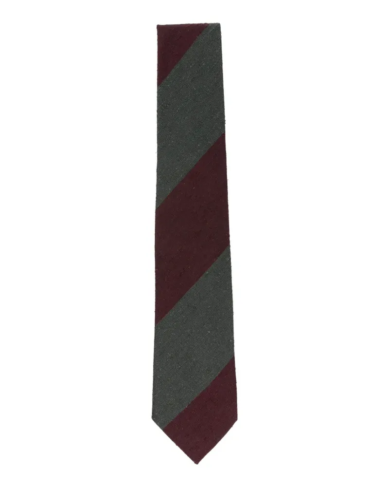 Tagliatore diagonal-stripe silk tie - Grau Grau