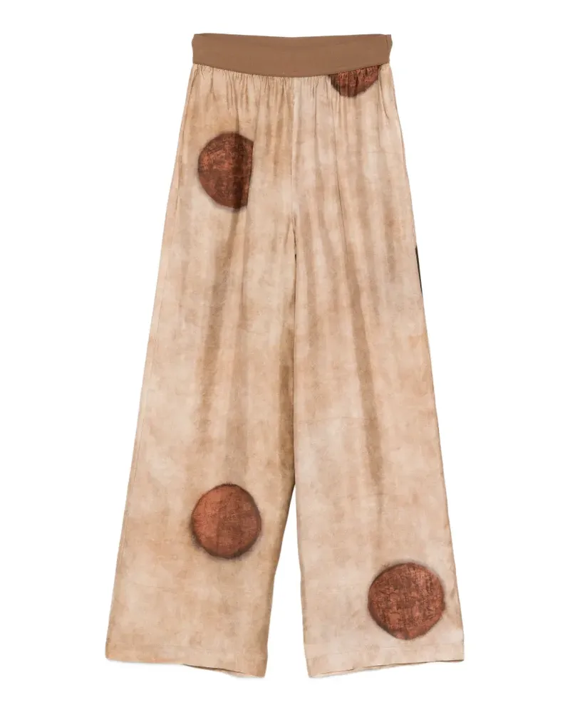 Uma Wang Pansy dot-print trousers - Nude Nude