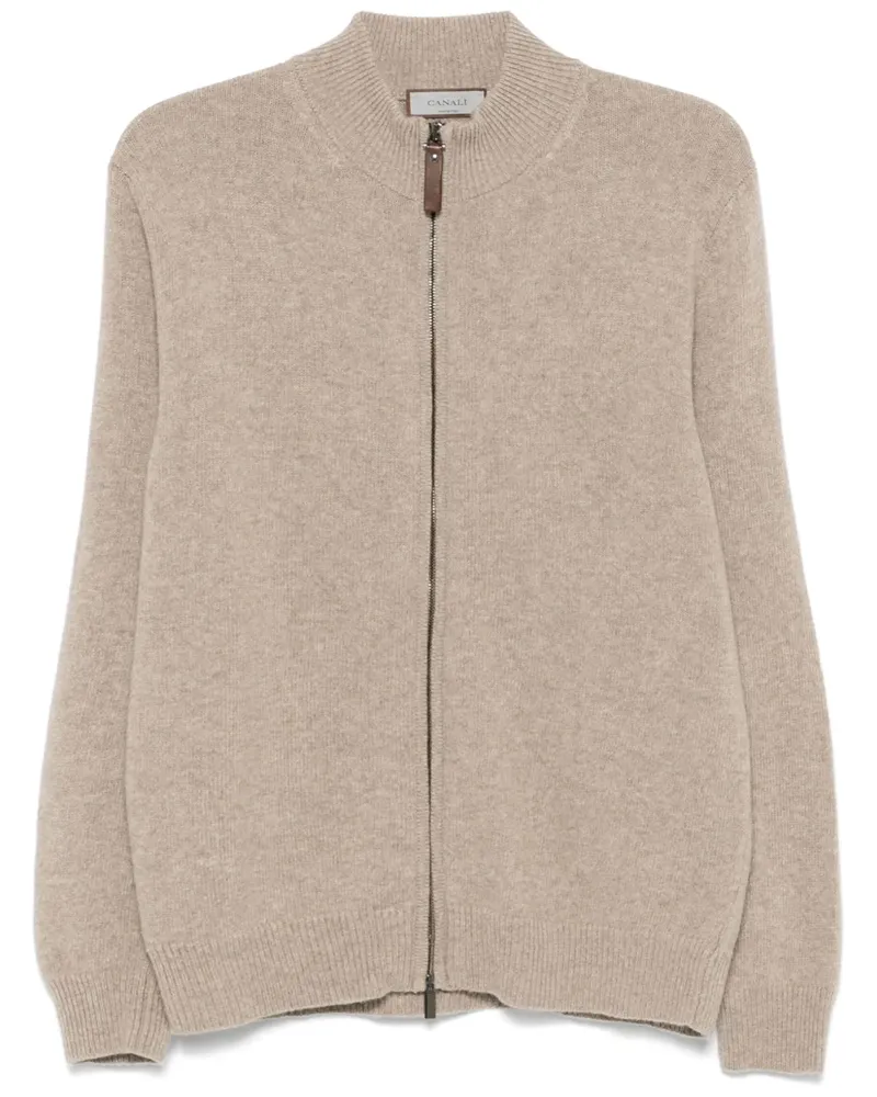 Canali Cardigan mit Reißverschluss - Braun Braun