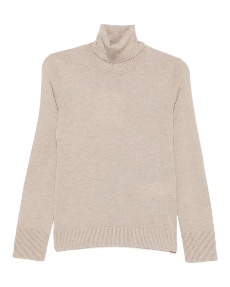 SPORTMAX Rollkragenpullover mit Ellenbogen-Patch - Nude Nude