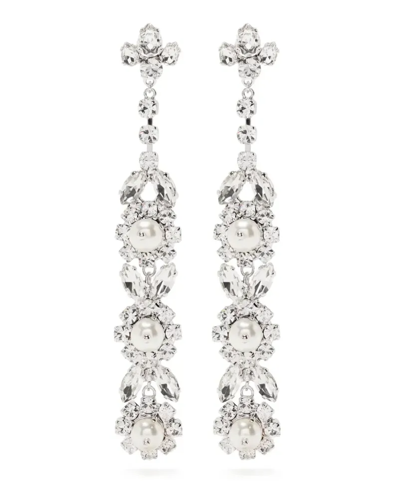 Simone Rocha Long Victorian Perlen- und Kristallohrringe - Silber Silber