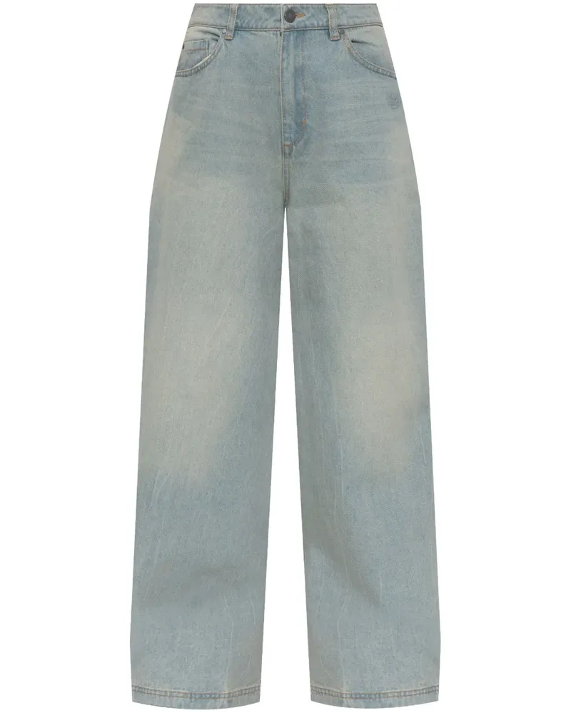 adidas Weite Jeans mit Reißverschlussdetail - Blau Blau