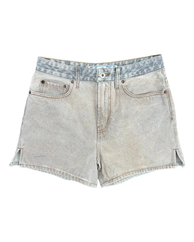 OFF-WHITE marbled-effect denim shorts - Grau Grau
