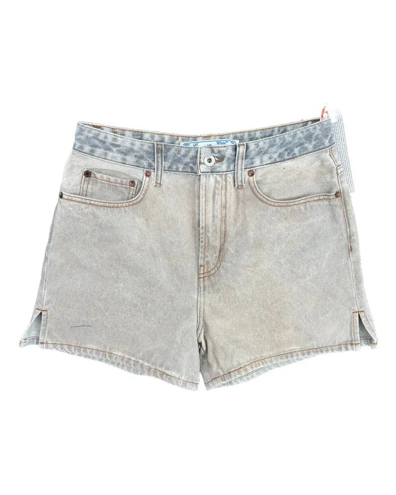 OFF-WHITE marbled-effect denim shorts - Grau Grau