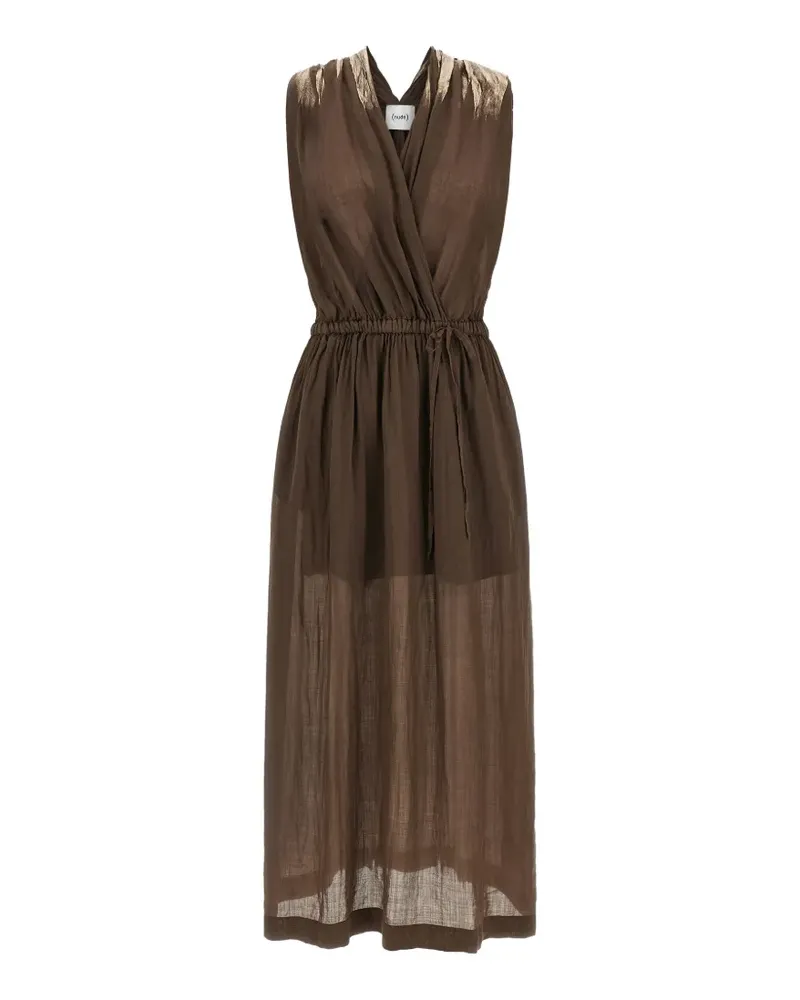 NUDE laminated paint V-neck dress - Braun Braun