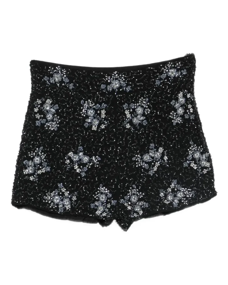 Antik Batik sequin-embellished floral-embroidered shorts - Schwarz Schwarz
