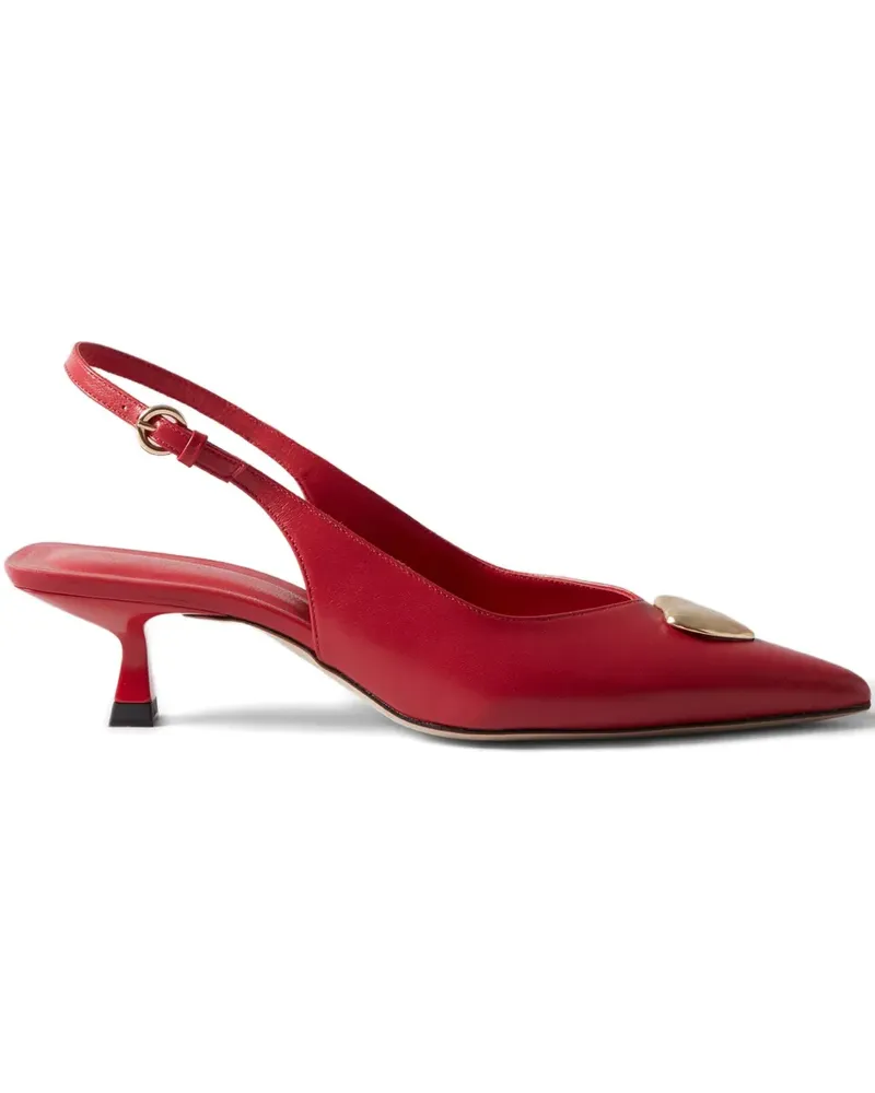 Claudie Pierlot 30mm heart-plaque slingback pumps - Rot Rot