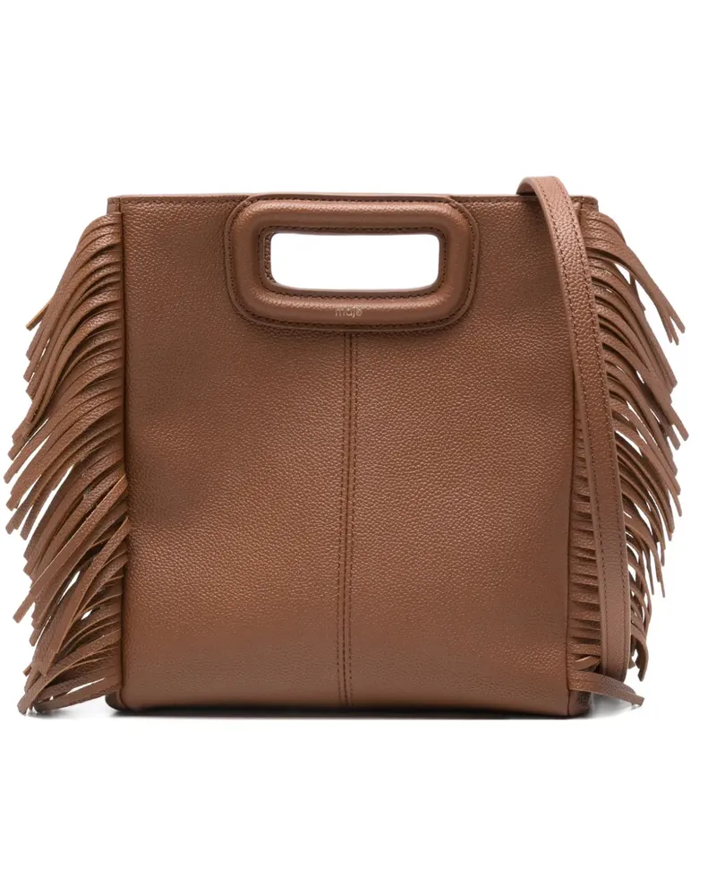 Maje Tote Bag mit Fransen - Braun Braun