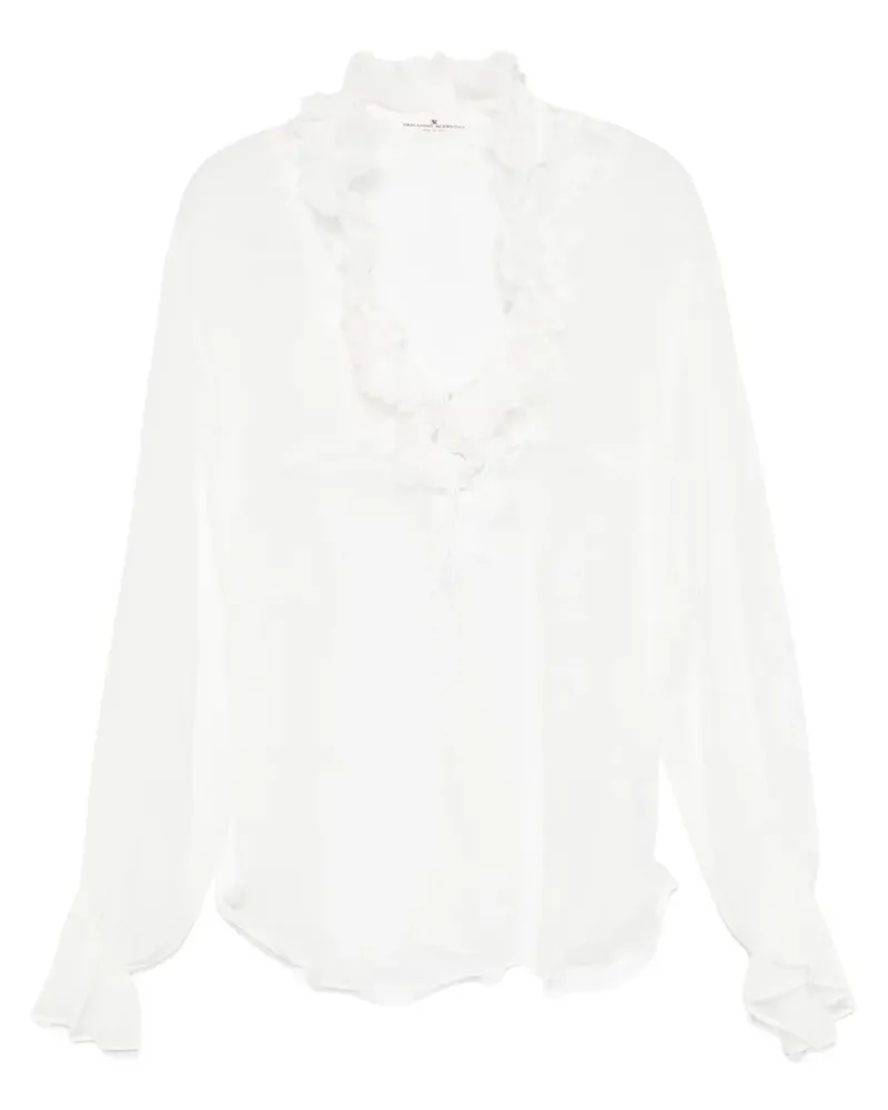 Ermanno Scervino Bluse mit Rüschenbesatz - Weiß Weiß