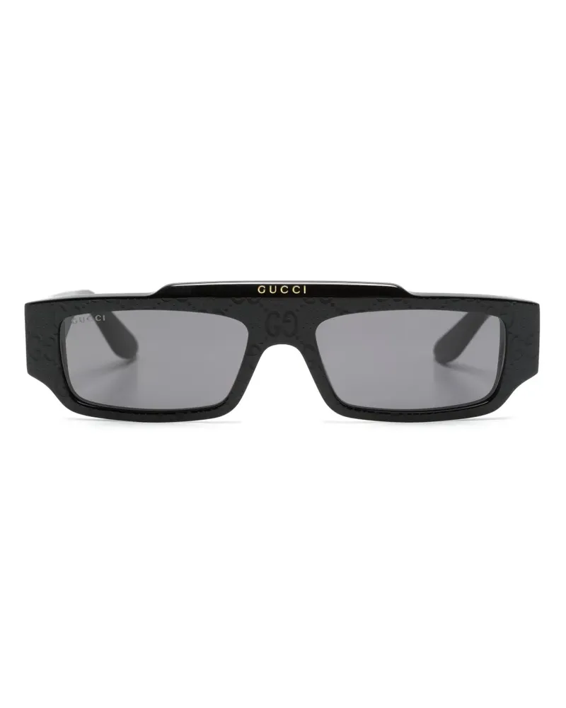 Gucci Sonnenbrille mit eckigem Gestell - Schwarz Schwarz