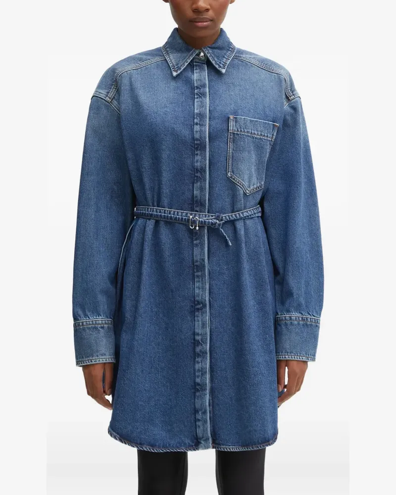 SPORTMAX Jeanshemd mit Gürtel - Blau Blau