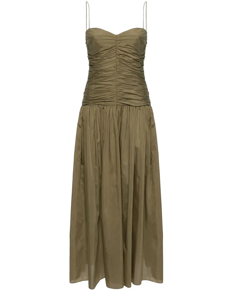 Matteau Gerafftes Midikleid mit tiefer Taille - Grün Grün
