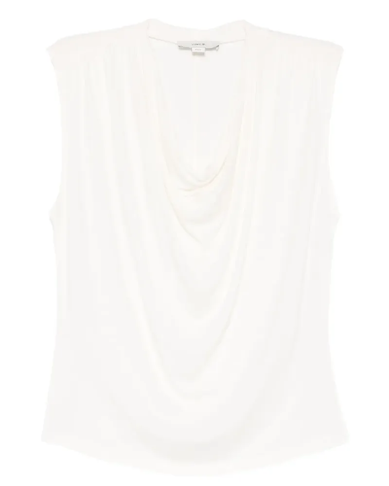 Vince Top mit drapiertem Kragen - Weiß Weiß