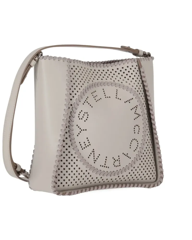 Stella McCartney Perforierte Umhängetasche mit Logo - Nude Nude