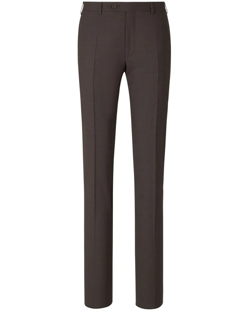 Canali Klassische Hose mit Bügelfalten - Braun Braun
