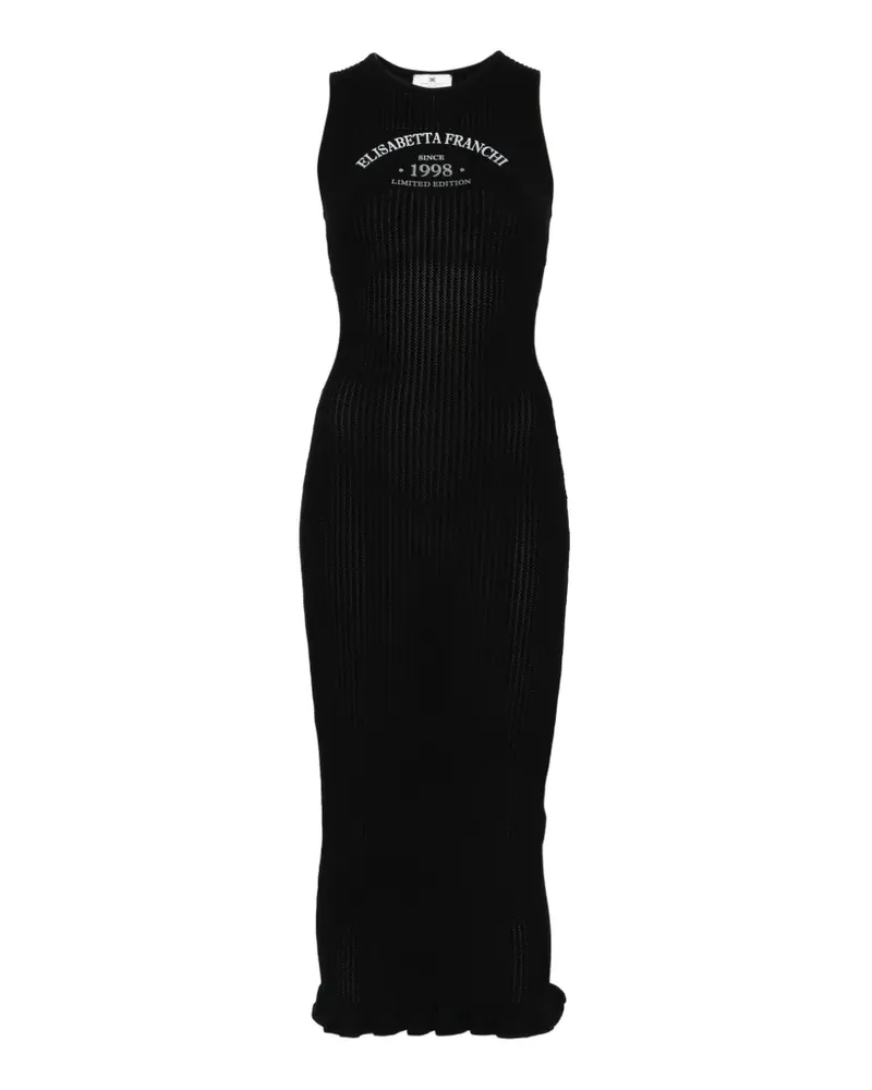 Elisabetta Franchi ribbed midi dress - Schwarz Schwarz