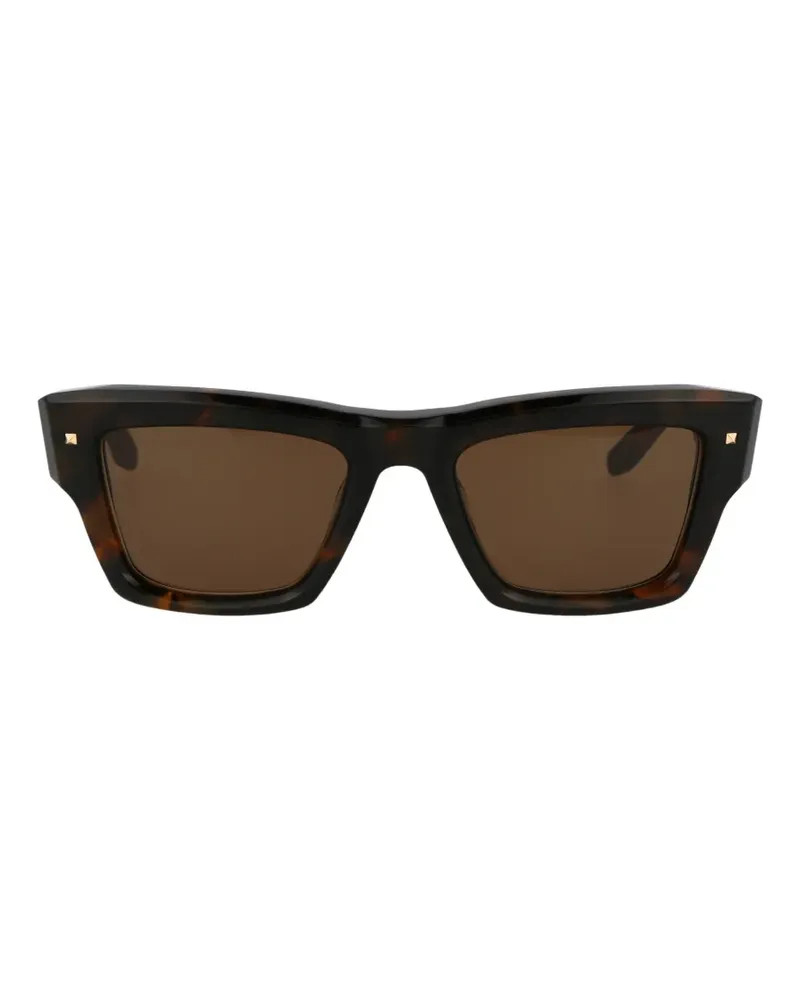 Valentino Garavani XXII tortoiseshell-effect square-frame sunglasses - Braun Braun