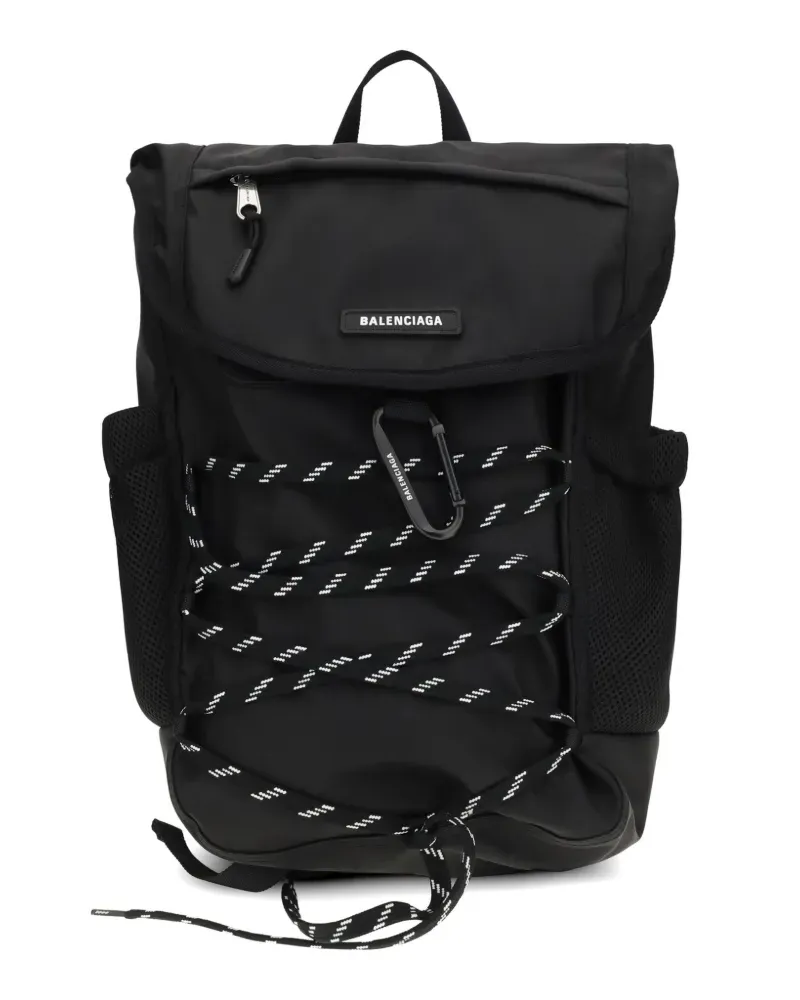 Balenciaga carabiner-detail lace-up backpack - Schwarz Schwarz