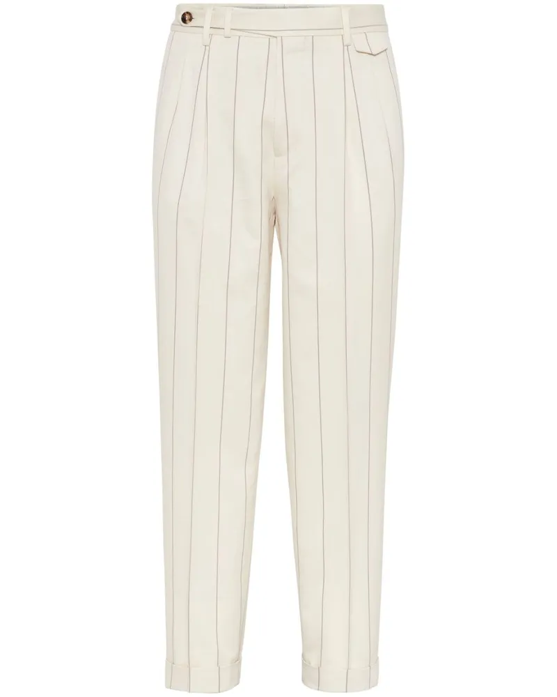 Brunello Cucinelli Gestreifte Hose - Nude Nude