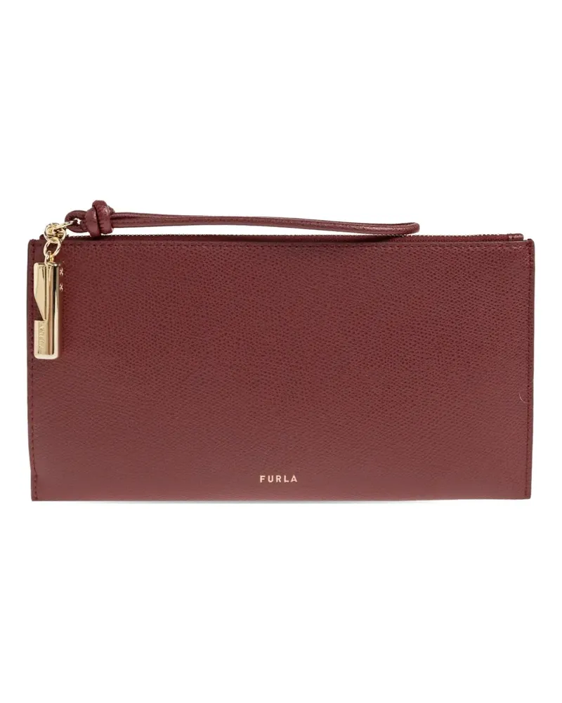 Furla Iride grained leather clutch bag - Rot Rot