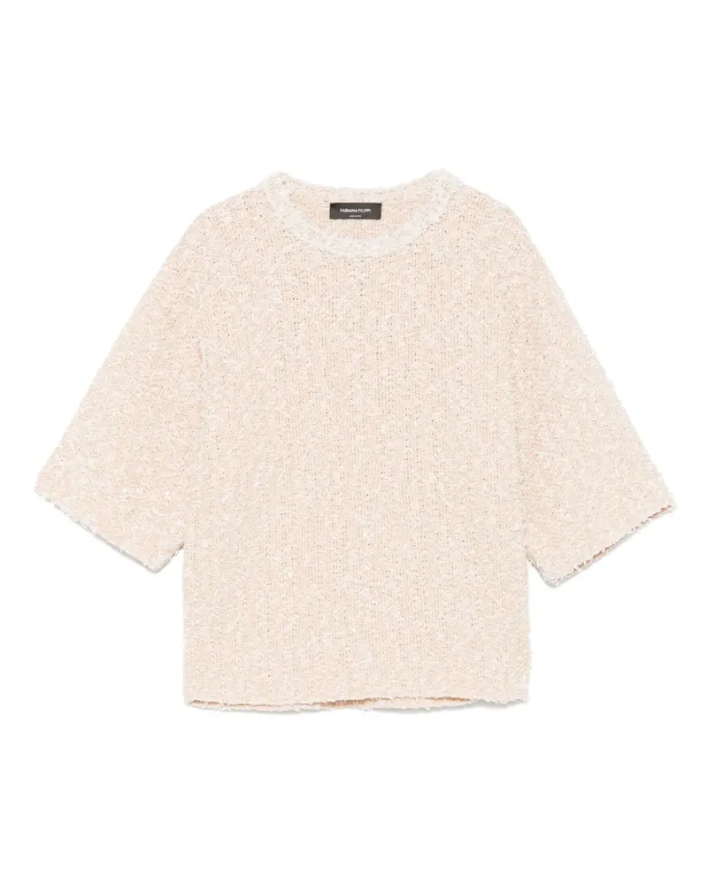 Fabiana Filippi T-Shirt aus Tweed - Nude Nude