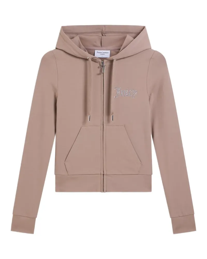Juicy Couture diamanté-logo zip-through hoodie - Braun Braun