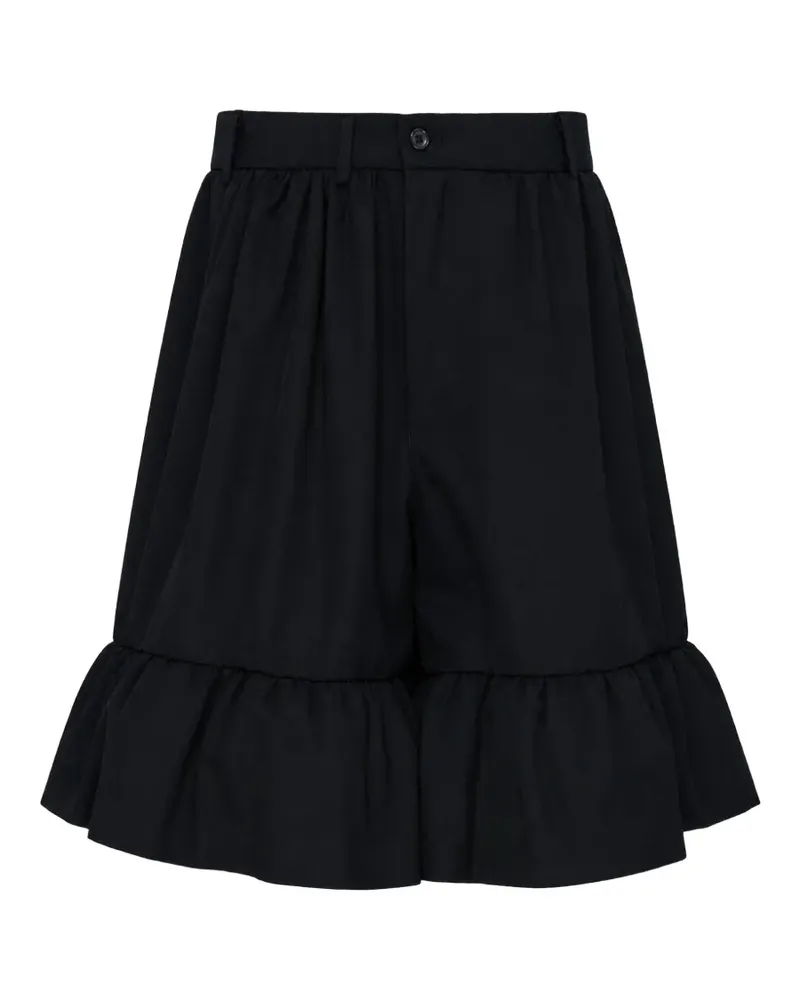 Comme des Garçons Ausgestellte Shorts mit Rüschensaum - Schwarz Schwarz