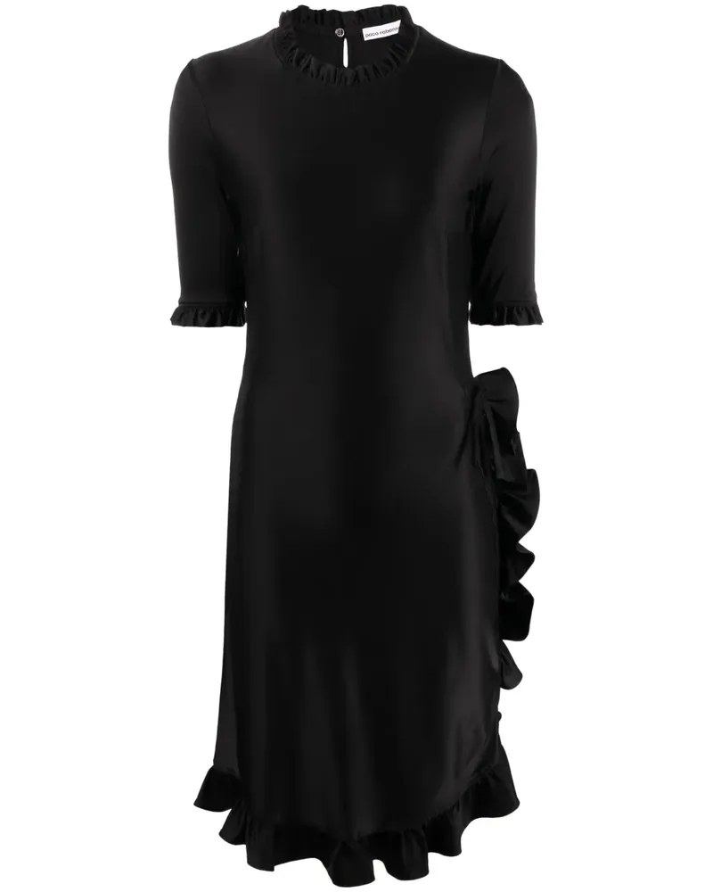 Paco Rabanne Minikleid im Flamenco-Look - Schwarz Schwarz