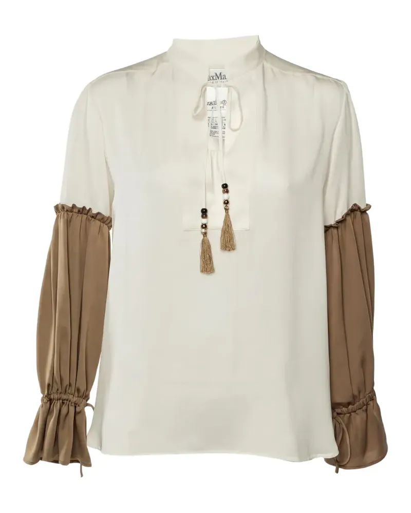 Max Mara Bluse mit Schleifenverschluss - Nude Nude
