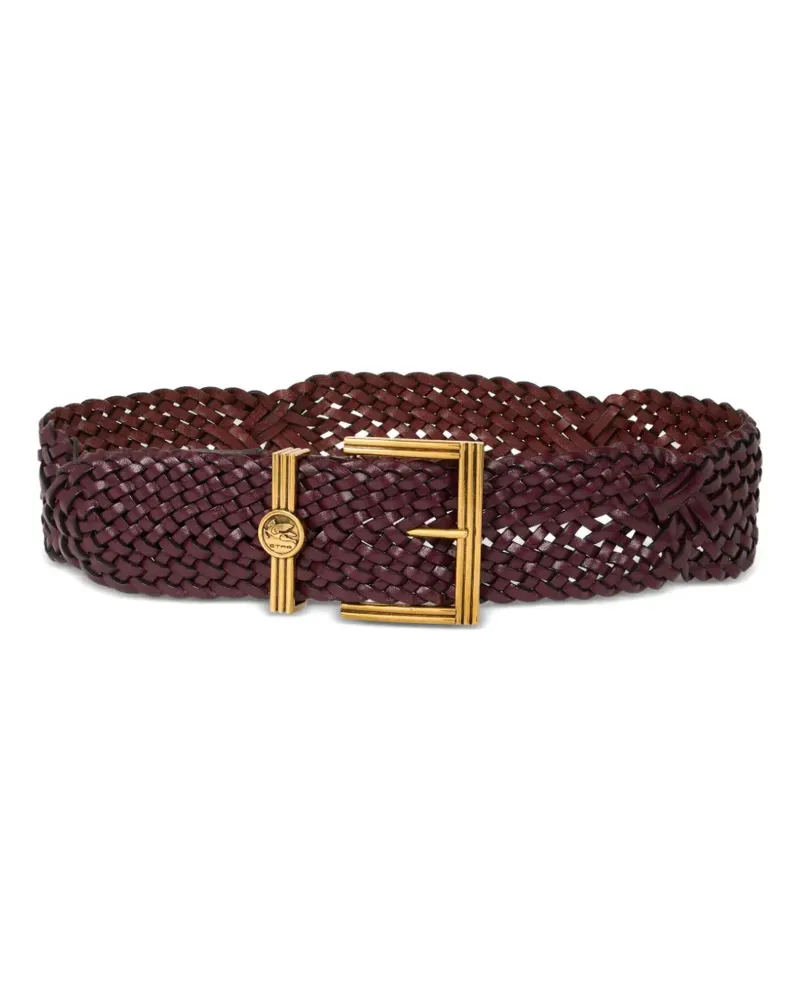 Etro woven leather belt - Rot Rot