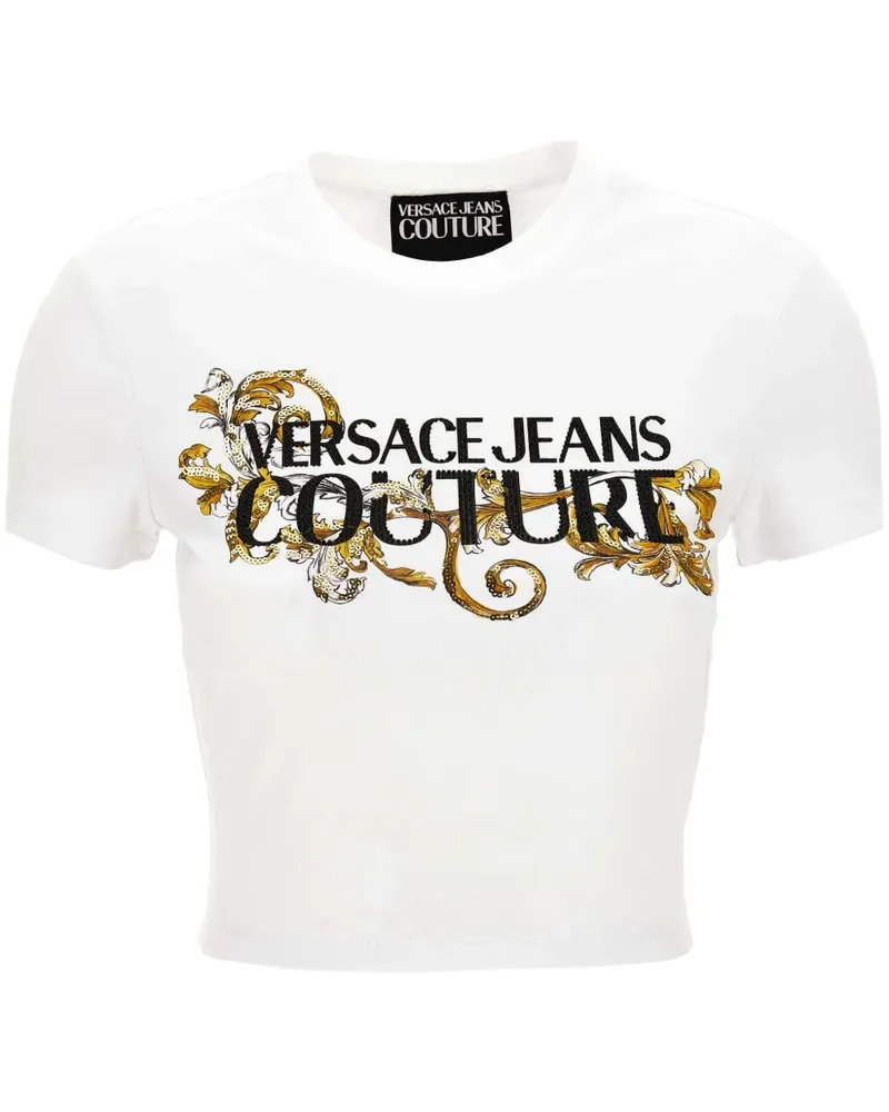 Versace Jeans T-Shirt mit Logo-Print - Weiß Weiß