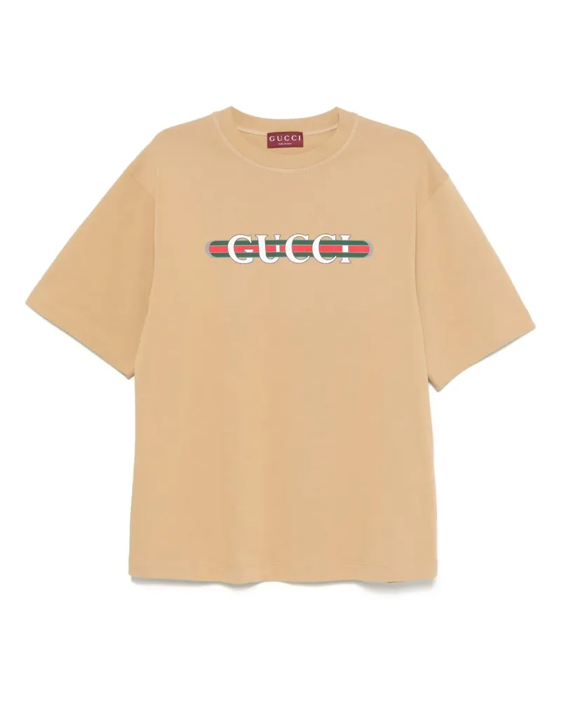 Gucci T-Shirt mit Print - Braun Braun
