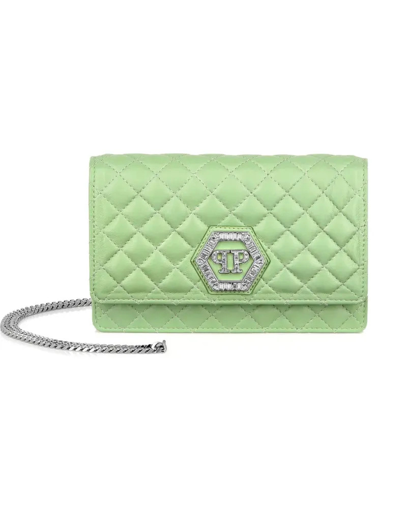 Philipp Plein Mini-Tasche aus Matelassé-Leder - Grün Grün