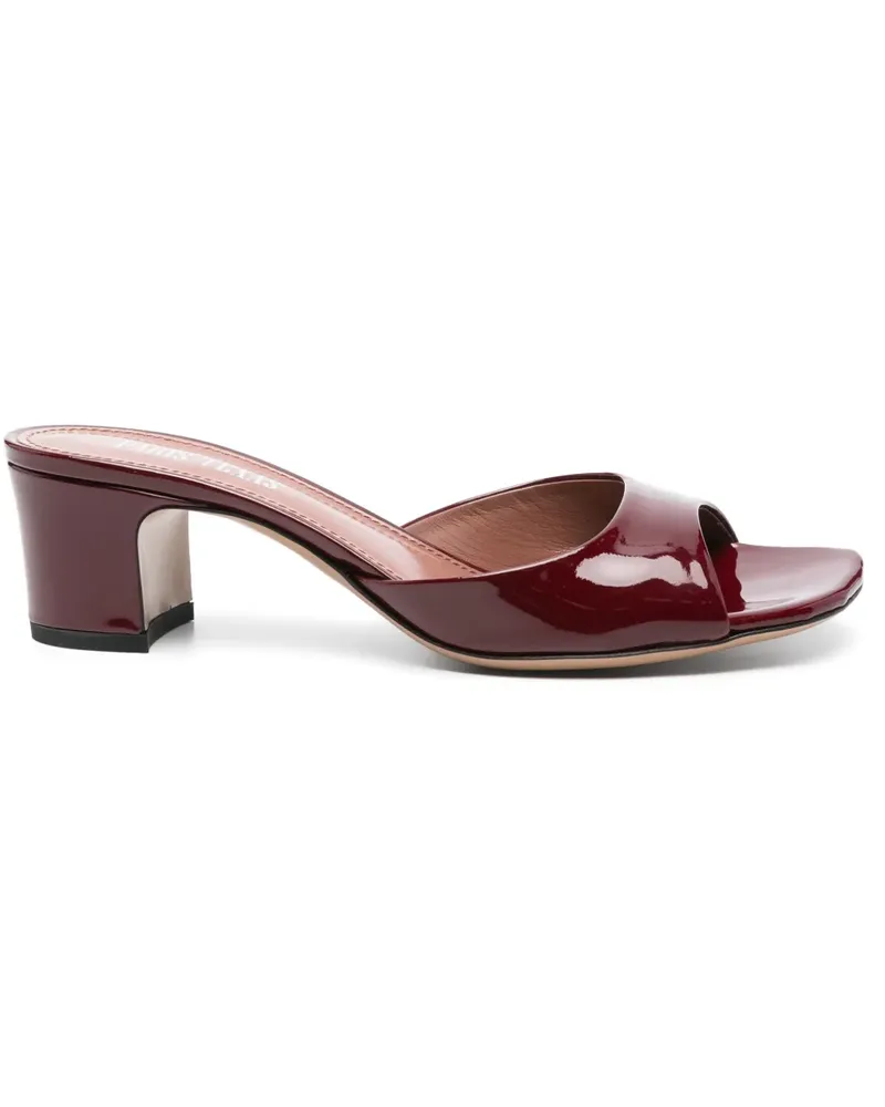 Paris Texas Mules aus Leder, 50mm - Rot Rot