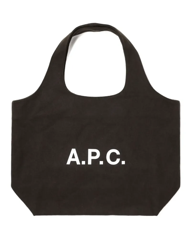 A.P.C. Tote Bag mit Logo - Grün Grün