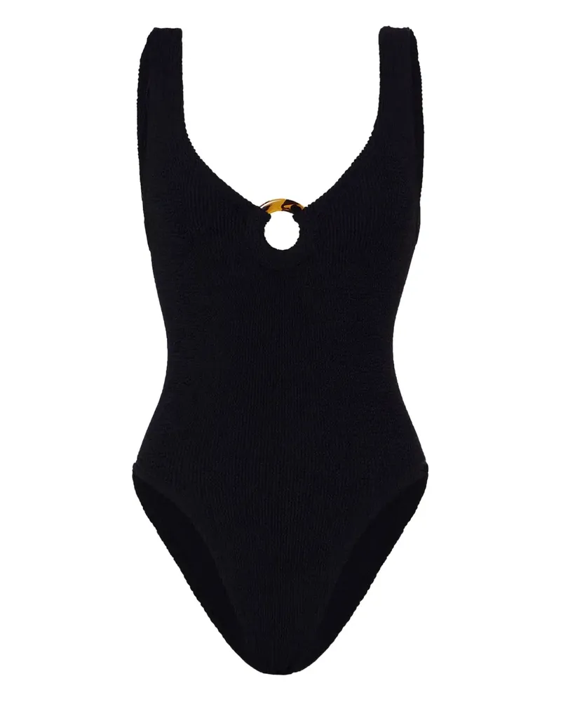 Hunza G Celine Badeanzug mit Ringdetail - Schwarz Schwarz