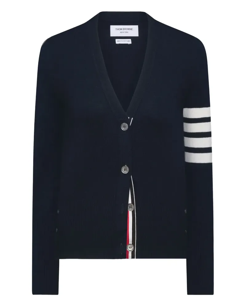 Thom Browne Kaschmircardigan mit Logo-Streifen - Blau Blau