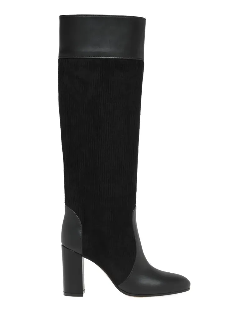 Gianvito Rossi sheffield panelled knee-high boots - Schwarz Schwarz